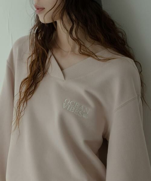 Sonny Label / サニーレーベル スウェット | Vネック刺繍スウェット | 詳細11