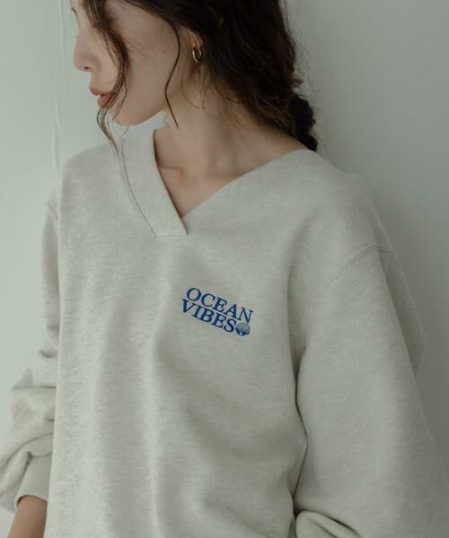 Sonny Label / サニーレーベル スウェット | Vネック刺繍スウェット | 詳細25