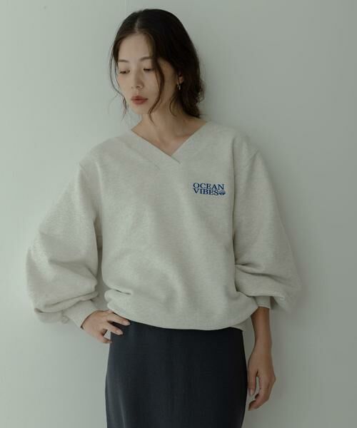 Sonny Label / サニーレーベル スウェット | Vネック刺繍スウェット | 詳細26