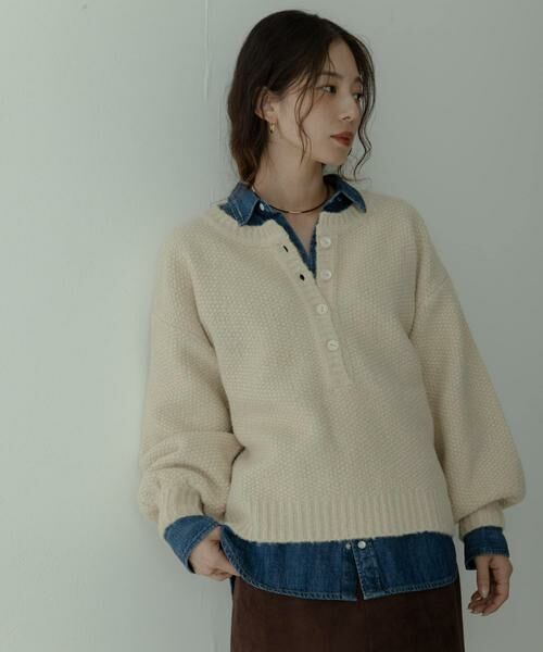 Sonny Label / サニーレーベル ニット・セーター | ヘンリーネックニットプルオーバー | 詳細2