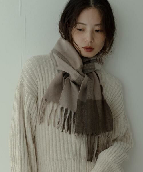 Sonny Label / サニーレーベル マフラー・ショール・スヌード・ストール | ブロックチェックストール | 詳細1