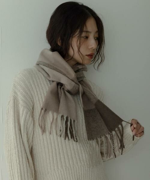 Sonny Label / サニーレーベル マフラー・ショール・スヌード・ストール | ブロックチェックストール | 詳細2