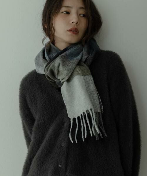 Sonny Label / サニーレーベル マフラー・ショール・スヌード・ストール | ブロックチェックストール | 詳細5