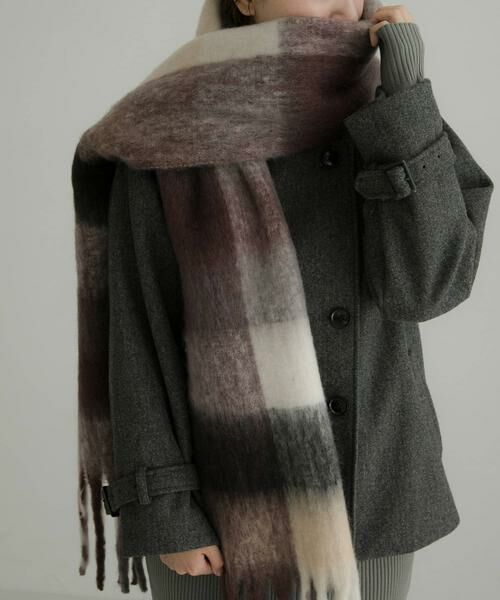 Sonny Label / サニーレーベル マフラー・ショール・スヌード・ストール | フラッフィーボリュームチェックマフラー | 詳細10