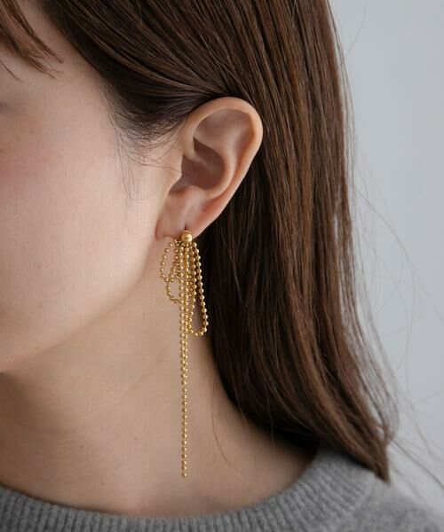 Sonny Label / サニーレーベル ピアス・イヤリング | ステンレススウィングボールチェーンピアス | 詳細1