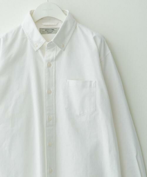 Sonny Label / サニーレーベル シャツ・ブラウス | 抗菌オックスボタンダウン長袖シャツ（ホワイト）