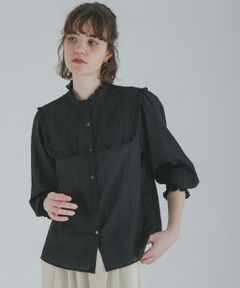 Sonny Label / サニーレーベル シャツ・ブラウス | 『WEB限定』スタンドカラーピンタックフリルシャツ