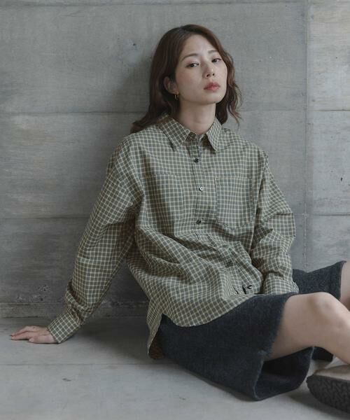 Sonny Label / サニーレーベル シャツ・ブラウス | ドビーチェックアシメシャツ | 詳細14