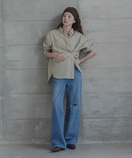 Sonny Label / サニーレーベル シャツ・ブラウス | ドビーチェックアシメシャツ | 詳細27