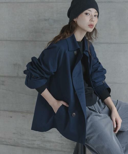 Sonny Label / サニーレーベル トレンチコート | 撥水ショートトレンチコート（ネイビー）
