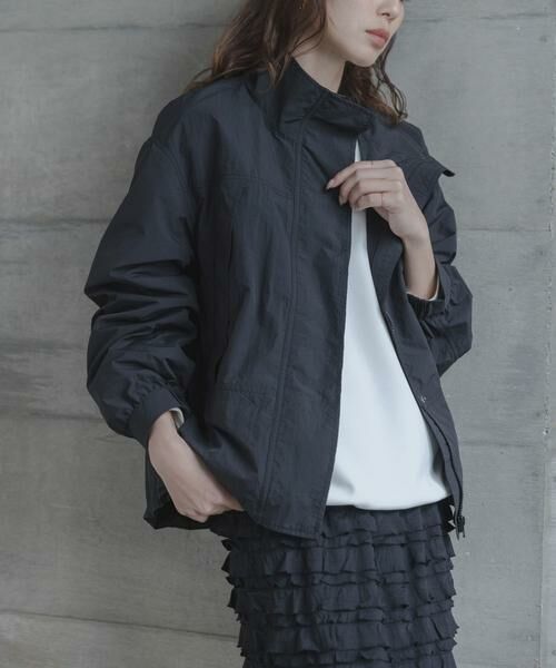 Sonny Label / サニーレーベル ナイロンジャケット | 撥水スタンドカラーナイロンブルゾン（ブラック）