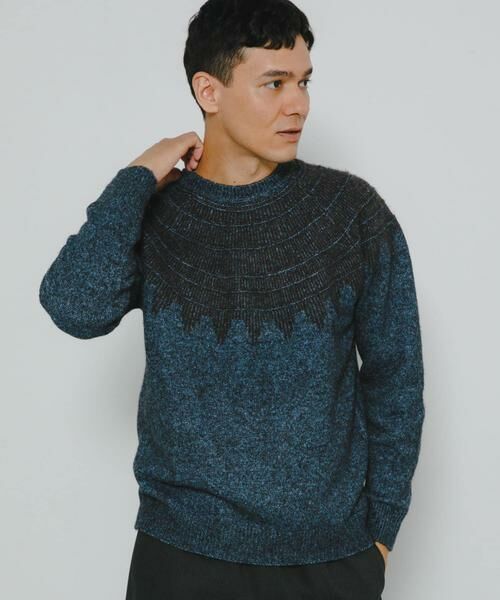 Sonny Label / サニーレーベル ニット・セーター | フェアアイル柄ニットプルオーバー | 詳細1