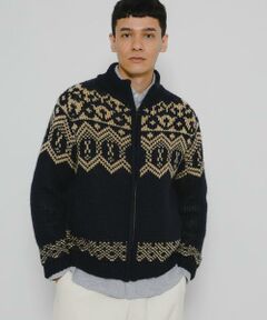 Sonny Label / サニーレーベル ニット・セーター | ジャガードジップアップニット