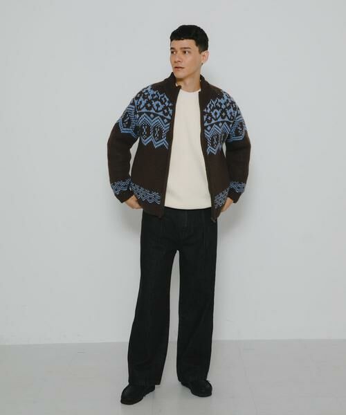 Sonny Label / サニーレーベル ニット・セーター | ジャガードジップアップニット | 詳細5