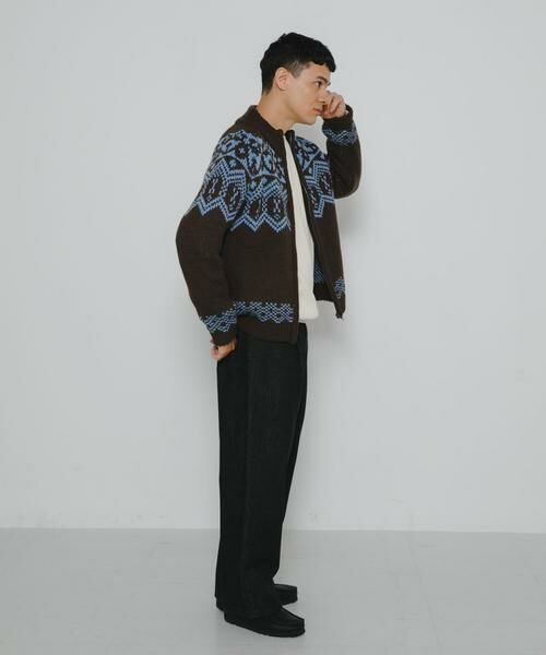 Sonny Label / サニーレーベル ニット・セーター | ジャガードジップアップニット | 詳細9