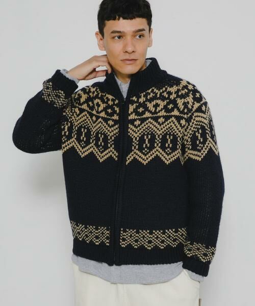 Sonny Label / サニーレーベル ニット・セーター | ジャガードジップアップニット | 詳細14