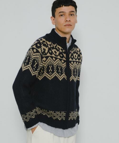 Sonny Label / サニーレーベル ニット・セーター | ジャガードジップアップニット | 詳細16