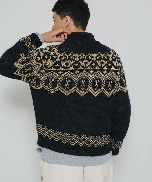 Sonny Label / サニーレーベル ニット・セーター | ジャガードジップアップニット | 詳細17