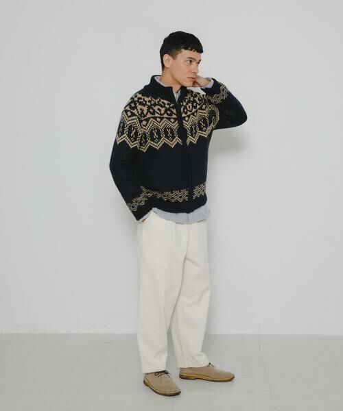 Sonny Label / サニーレーベル ニット・セーター | ジャガードジップアップニット | 詳細20