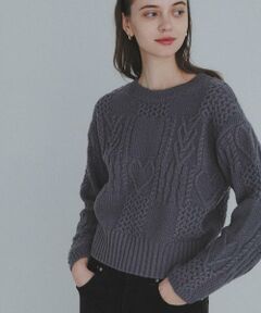 Sonny Label / サニーレーベル ニット・セーター | パッチワークハートケーブルニット