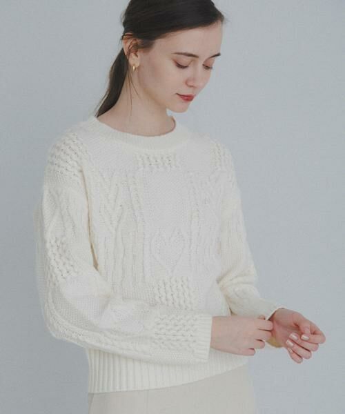 Sonny Label / サニーレーベル ニット・セーター | パッチワークハートケーブルニット | 詳細12