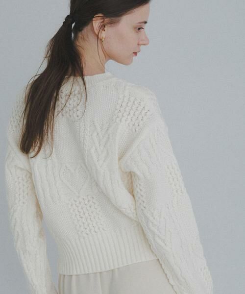 Sonny Label / サニーレーベル ニット・セーター | パッチワークハートケーブルニット（オフホワイト）