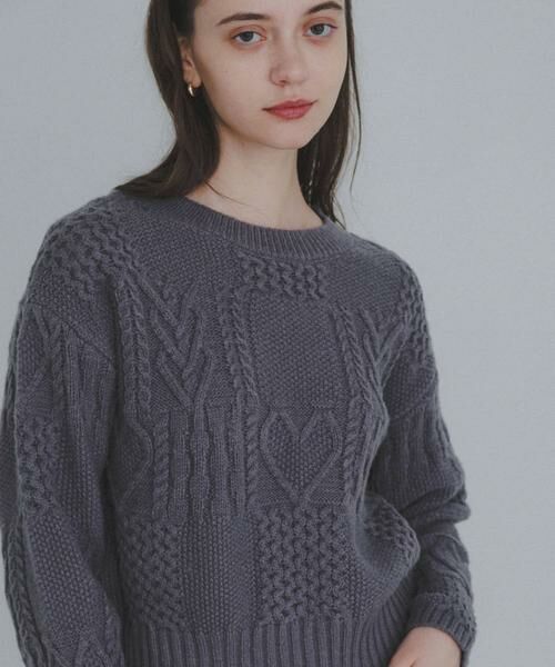 Sonny Label / サニーレーベル ニット・セーター | パッチワークハートケーブルニット | 詳細23