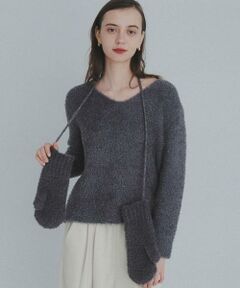 Sonny Label / サニーレーベル ニット・セーター | ラメフェザーVネックニットプルオーバー