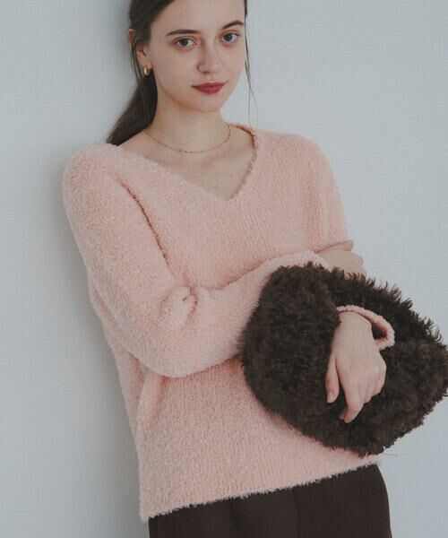 Sonny Label / サニーレーベル ニット・セーター | ラメフェザーVネックニットプルオーバー | 詳細1