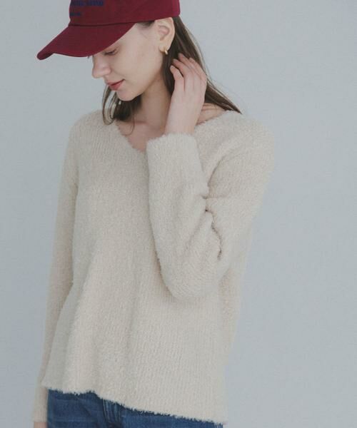 Sonny Label / サニーレーベル ニット・セーター | ラメフェザーVネックニットプルオーバー | 詳細14