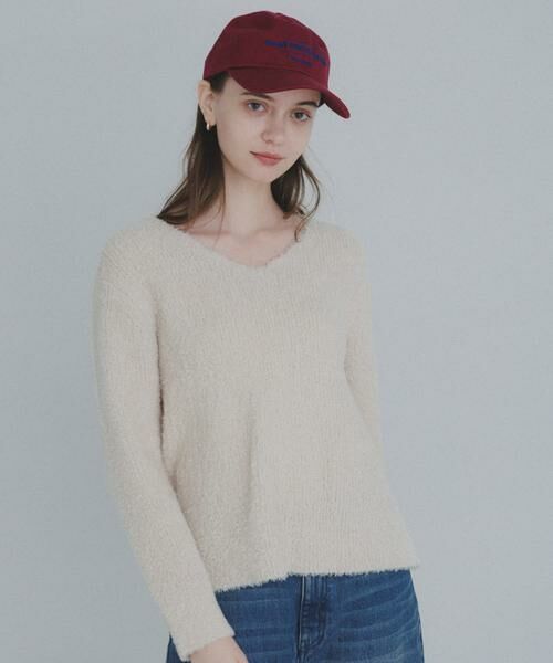 Sonny Label / サニーレーベル ニット・セーター | ラメフェザーVネックニットプルオーバー | 詳細15