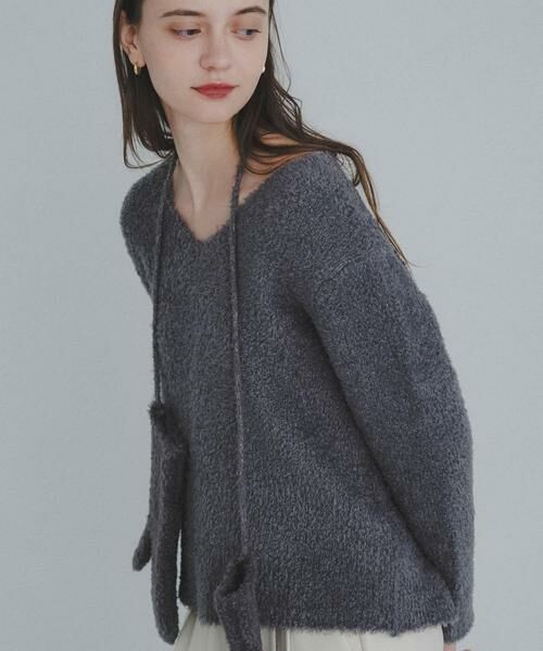 Sonny Label / サニーレーベル ニット・セーター | ラメフェザーVネックニットプルオーバー | 詳細23