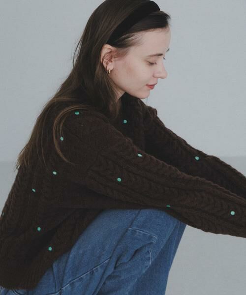 Sonny Label / サニーレーベル ニット・セーター | 刺繍ケーブルニット | 詳細1