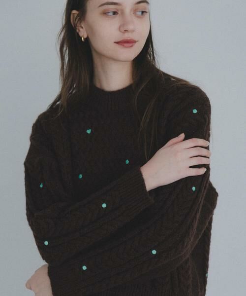 Sonny Label / サニーレーベル ニット・セーター | 刺繍ケーブルニット | 詳細2