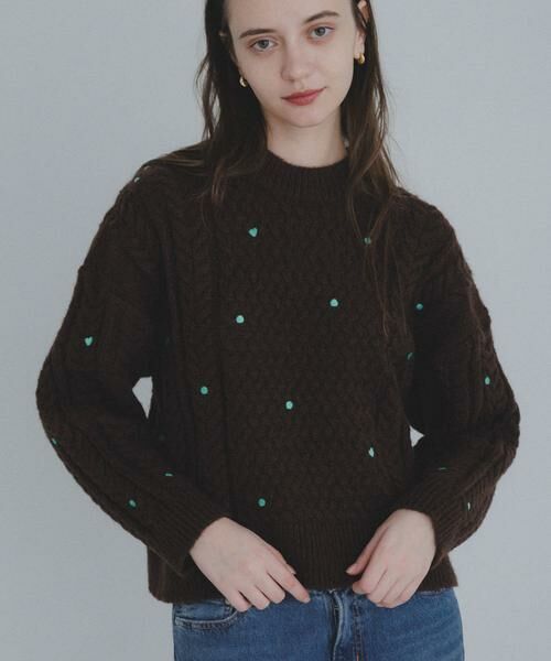 Sonny Label / サニーレーベル ニット・セーター | 刺繍ケーブルニット | 詳細3