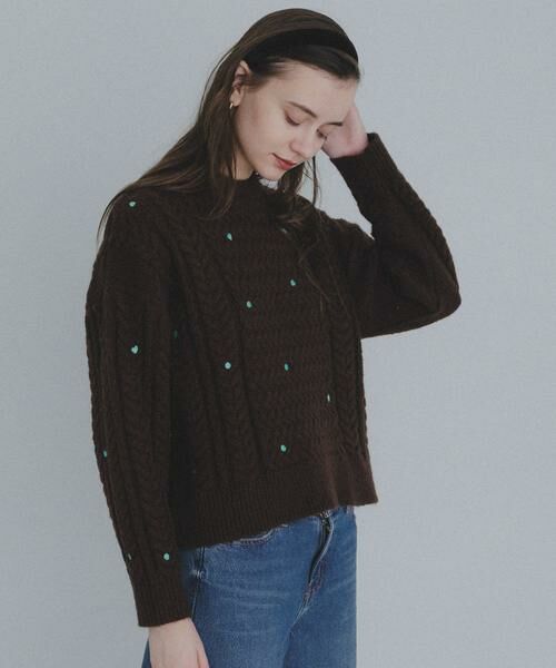 Sonny Label / サニーレーベル ニット・セーター | 刺繍ケーブルニット | 詳細4