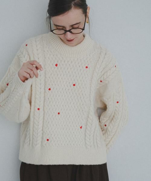 Sonny Label / サニーレーベル ニット・セーター | 刺繍ケーブルニット | 詳細13