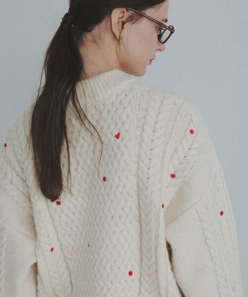 Sonny Label / サニーレーベル ニット・セーター | 刺繍ケーブルニット | 詳細14