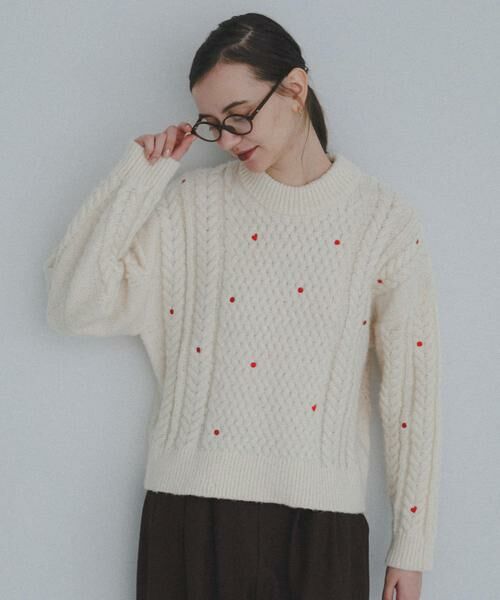 Sonny Label / サニーレーベル ニット・セーター | 刺繍ケーブルニット | 詳細15