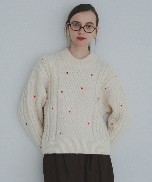 Sonny Label / サニーレーベル ニット・セーター | 刺繍ケーブルニット | 詳細16
