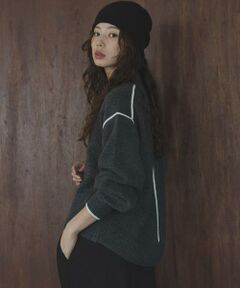 Sonny Label / サニーレーベル ニット・セーター | バックラウンドカラーシームニットプルオーバー