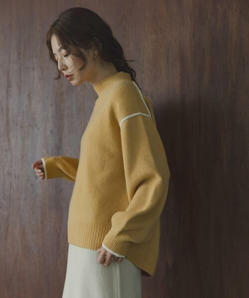Sonny Label / サニーレーベル ニット・セーター | バックラウンドカラーシームニットプルオーバー | 詳細3