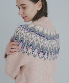 Sonny Label / サニーレーベル ニット・セーター | ハーフZIP求心ノルディック柄ニット