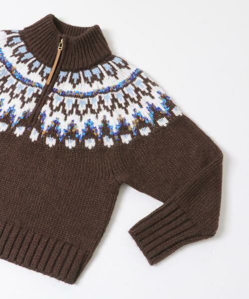 Sonny Label / サニーレーベル ニット・セーター | ハーフZIP求心ノルディック柄ニット | 詳細10