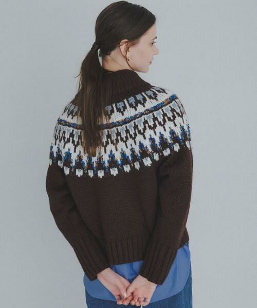 Sonny Label / サニーレーベル ニット・セーター | ハーフZIP求心ノルディック柄ニット | 詳細5
