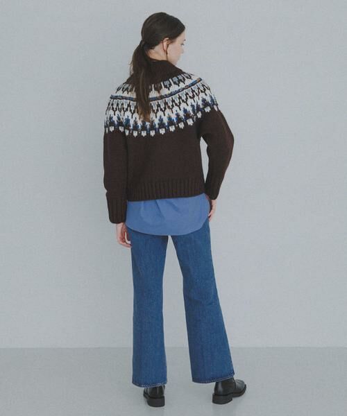 Sonny Label / サニーレーベル ニット・セーター | ハーフZIP求心ノルディック柄ニット | 詳細7