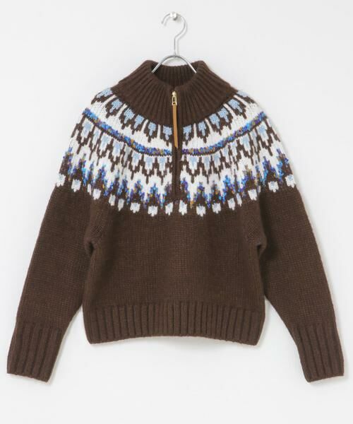 Sonny Label / サニーレーベル ニット・セーター | ハーフZIP求心ノルディック柄ニット | 詳細8