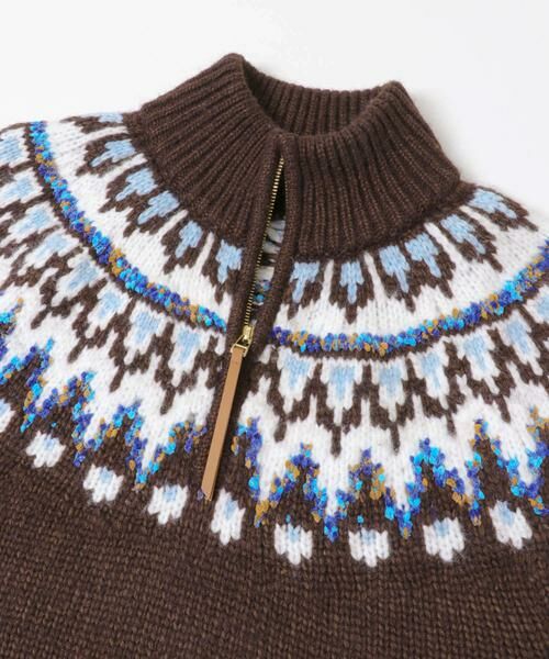 Sonny Label / サニーレーベル ニット・セーター | ハーフZIP求心ノルディック柄ニット | 詳細9
