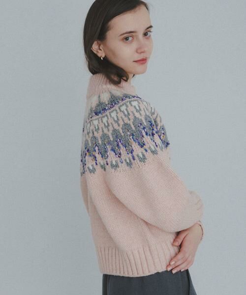 Sonny Label / サニーレーベル ニット・セーター | ハーフZIP求心ノルディック柄ニット | 詳細17