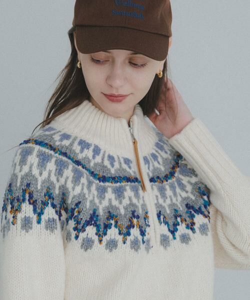 Sonny Label / サニーレーベル ニット・セーター | ハーフZIP求心ノルディック柄ニット | 詳細25